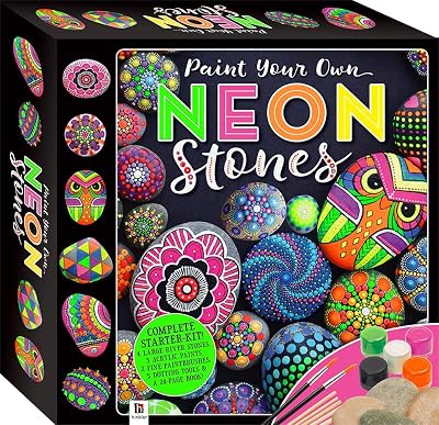 Hinkler Paint Your Own Neon Stones Rock Painting Kit | Creative Kids Arts
