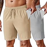 COOFANDY Men's 2 Pack Workout Gym Shorts 7 Inch / 5 Inch Athletic Shorts Lightweight Casual Jogger Short with Zipper Pockets