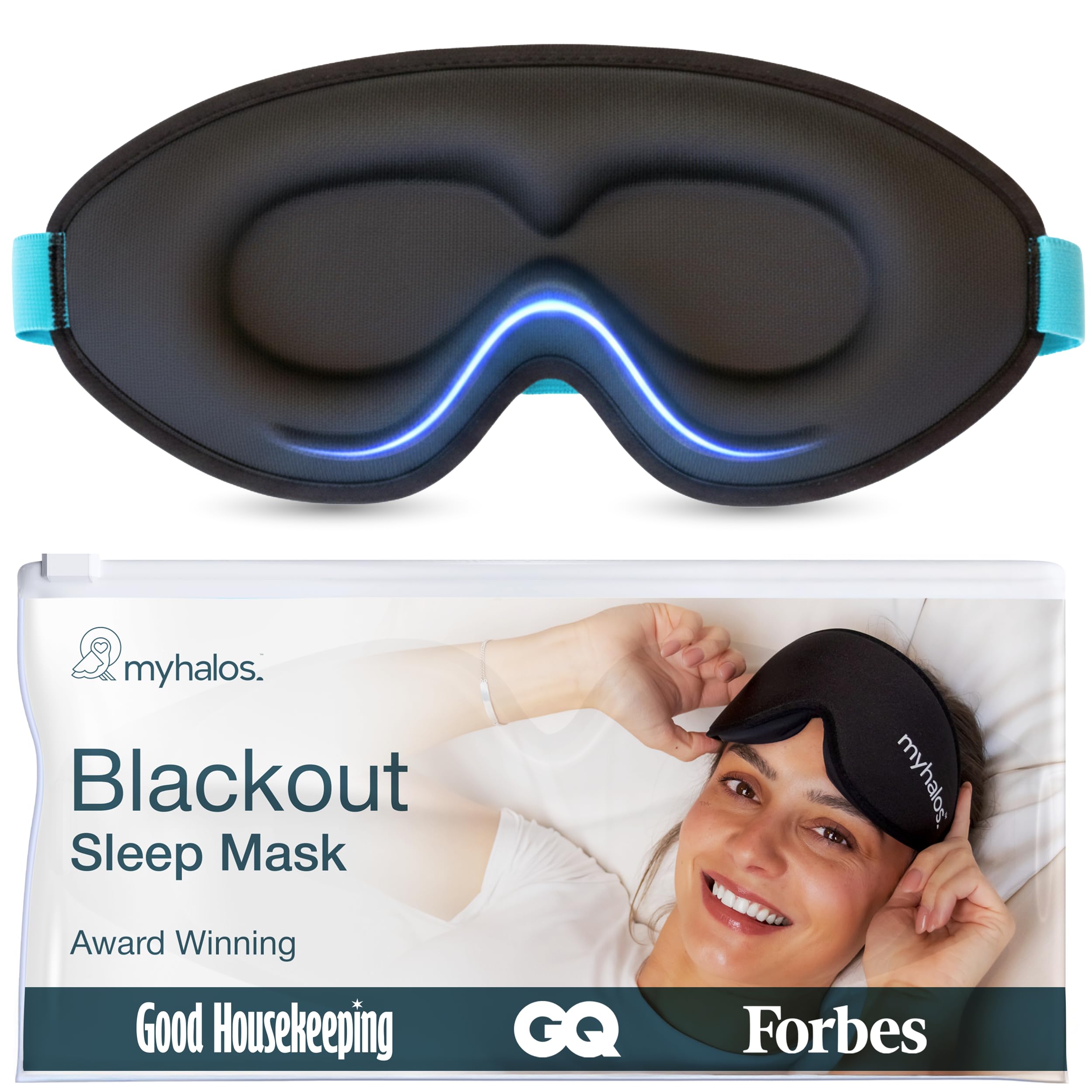 MyHalos® Sleep Mask for Men and Women, 3D Blackout Eye Masks for Sleep
