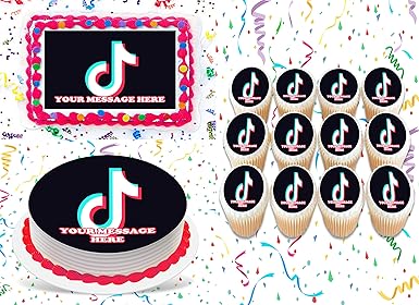 8 Cupcakes Tik Tok Gateau Decoration 7 5 Icing Gaufre Comestible Cake Topper Decorations Figurines Decorations A Gateau Et Accessoires