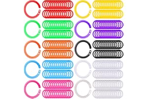 KFPPLXQ 240 Pcs Plastic Binder Rings Rainbow Loose Leaf Binder Ring Colorful Book Rings for Cards Document Stack School Home Office Use 0.78 Inch 10 Colors