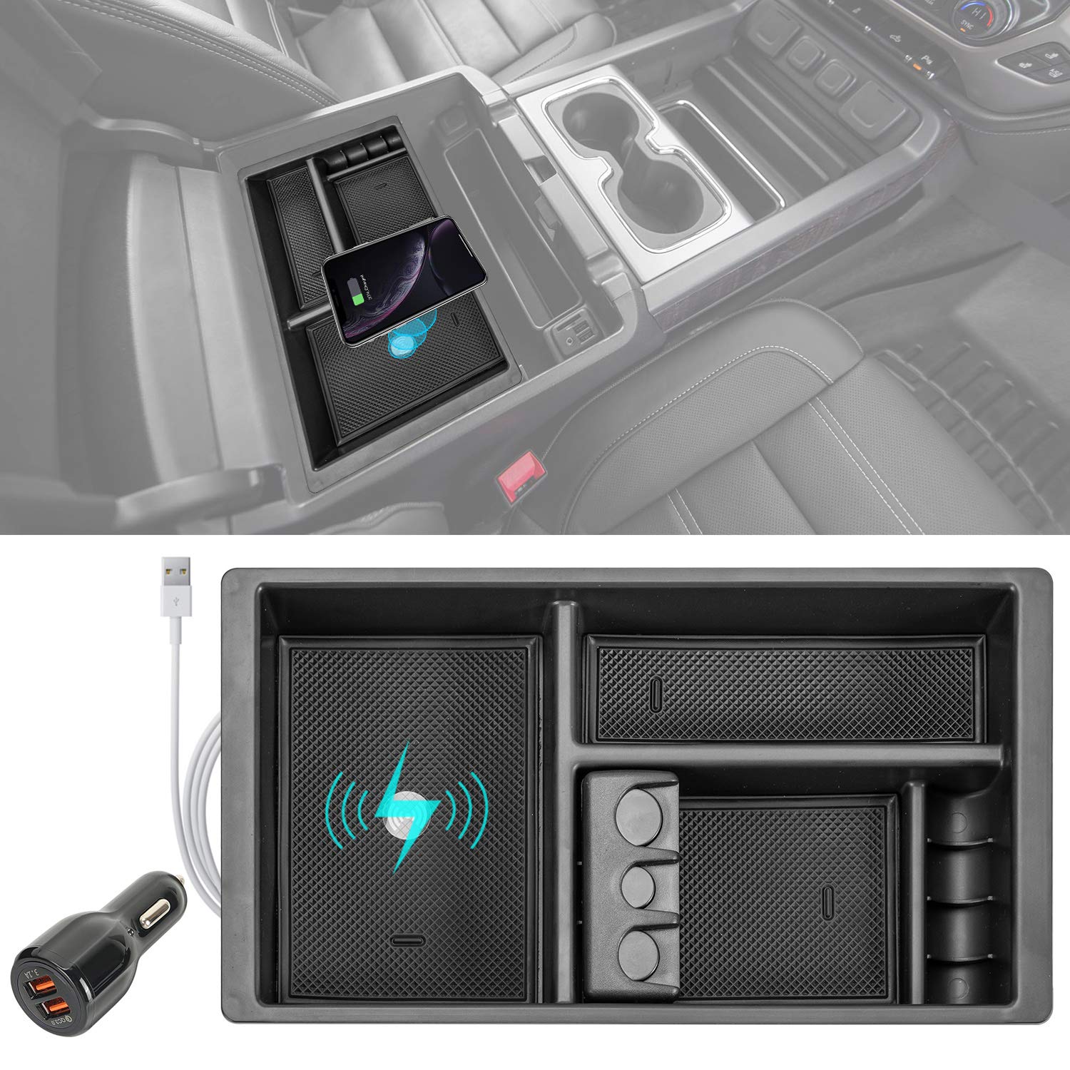 Buy ROCCS Wireless Charging Center Console Organizer for Chevy