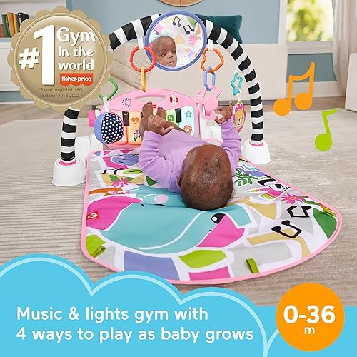 Fisher-Price Baby Playmat Glow and Grow Kick Play Piano Gym