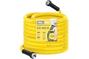 CircleRiver RV Drinking Water Hose 100FT with Storage Bag, 5/8" Premium Fresh Water Hose for RV, Camping, Marine, Trailer and Truck, BPA Free, Anti-Kink and Leak-Free, Drinking Water Safe