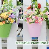 GIOVARA 10Pcs Large Metal Hanging Flower Pot Set Assorted Colors view 4