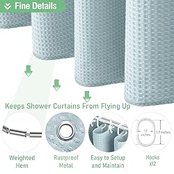 Dynamene Fog Blue Fabric Shower Curtain for