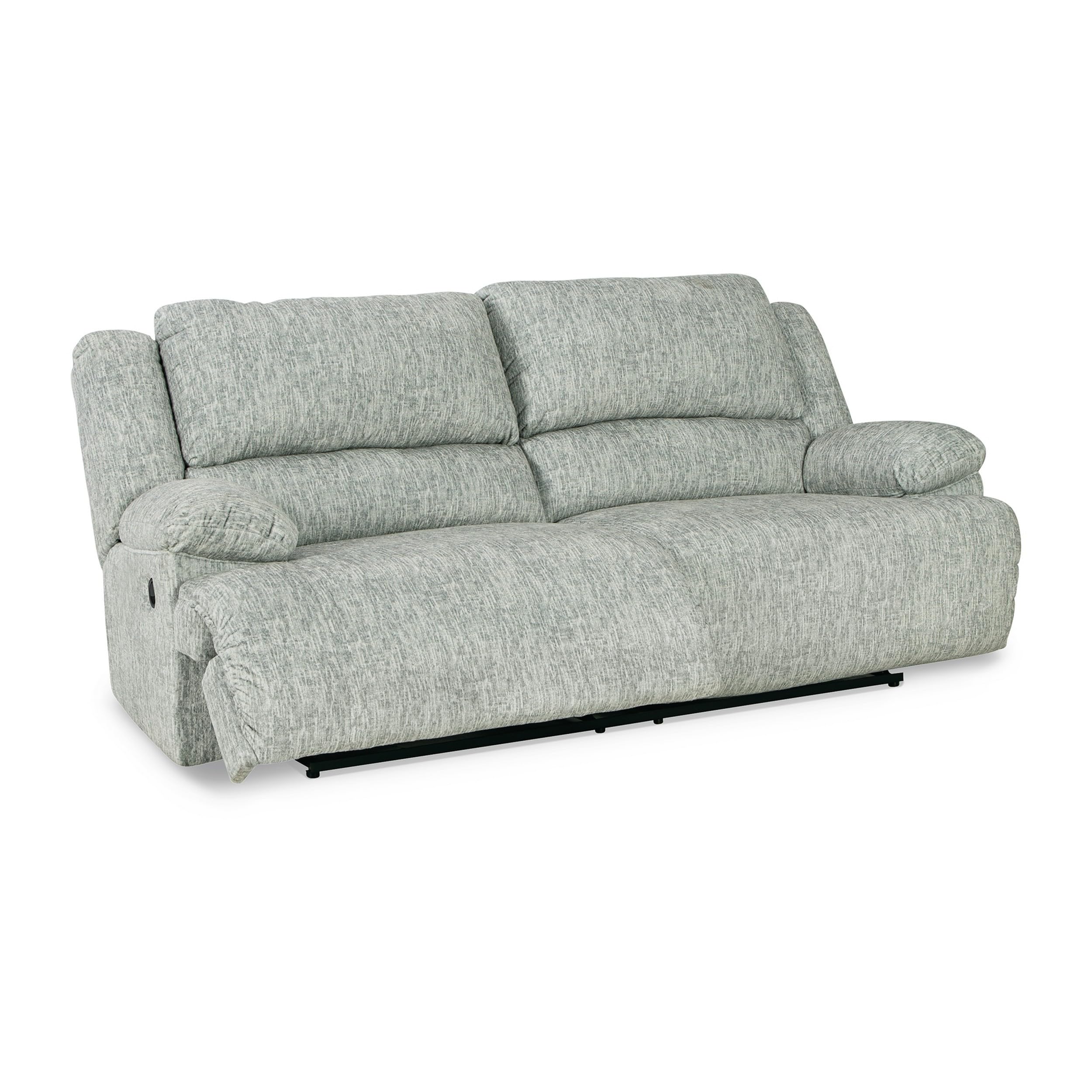Photo 1 of Benjara ZIL 93 Inch Manual Recliner Sofa, Cushioned Wide Seat, Gray Polyester