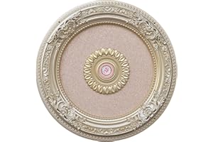 AFD Home Petite Rose-Gold Round Chandelier Ceiling Medallion or Fan Medallion, 24 Inches