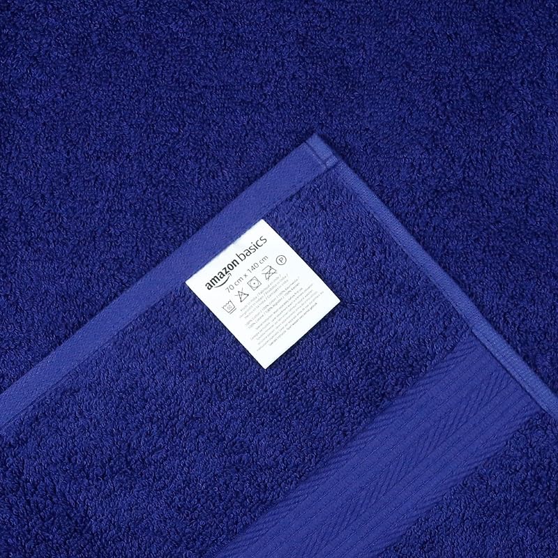 Drap de Bain Grande Taille - 100% Coton Anti-décoloration, Ultra Doux et Absorbant - 70 x 140 cm, Bleu Royal, Lot de 2