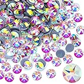 Novani Hotfix Rhinestones 1440pcs Crystal AB Round Iron on Rhinestone Style 2088 Sparkly Crystal Gemstones for Fabric and Crafting, SS6 (1.9-2.0mm)