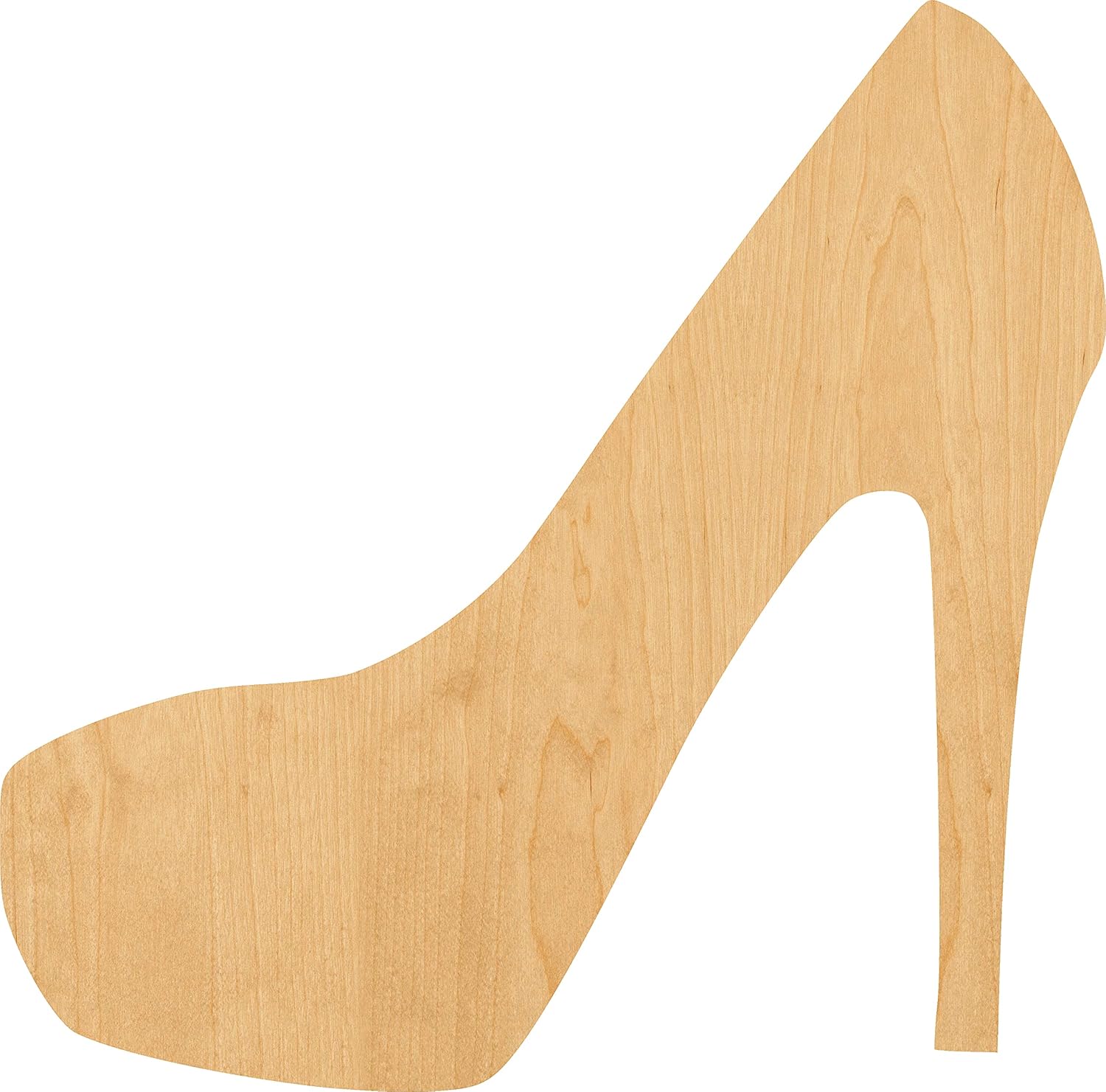 Mixed Media - High Heel Shoe Laser Cut Out Wood Shape Craft Supply - 4 Inch