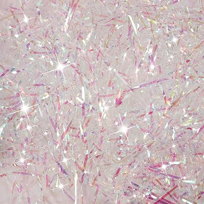 Bestomrogh Shredded Tissue Papers 200g Iridescent Raffia DIY Filler