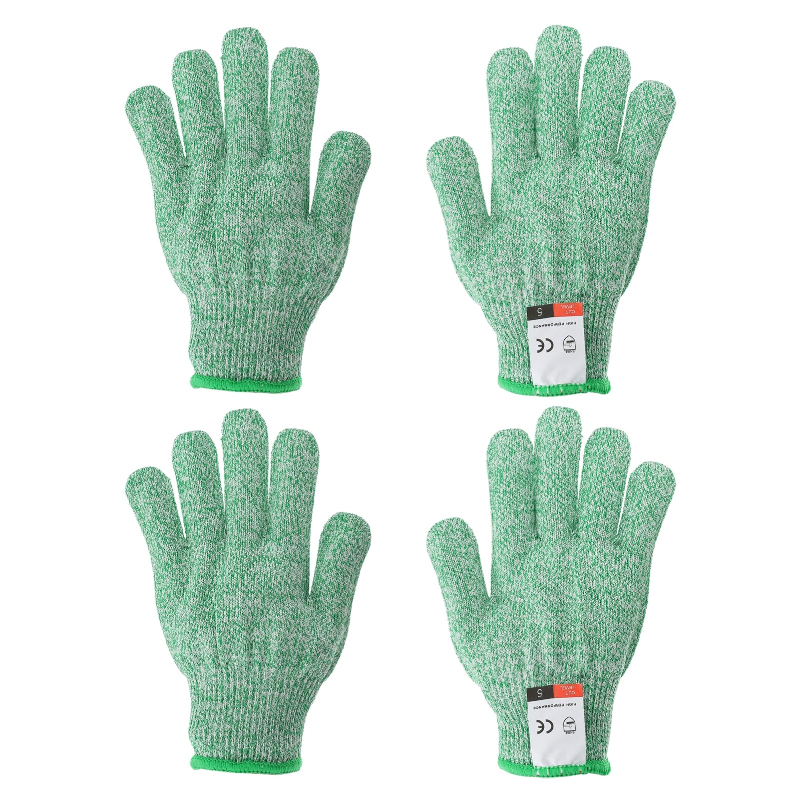 PATIKIL Cut Resistant Gloves, 2 Pair Level 5 Protection Anti Cutting Gloves Cut Proof Gloves for Kitchen Wood Carving Working, Large, Green