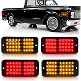 Bestview Side Marker Light Assembly Compatible with 1968-1972 Chevy C/K Series C10 GMC Series C1500 Suburban Blazer Jimmy Pickup Trucks, Amber Front & Red Rear Bumper Lamps, Smoked Lens 4PCS