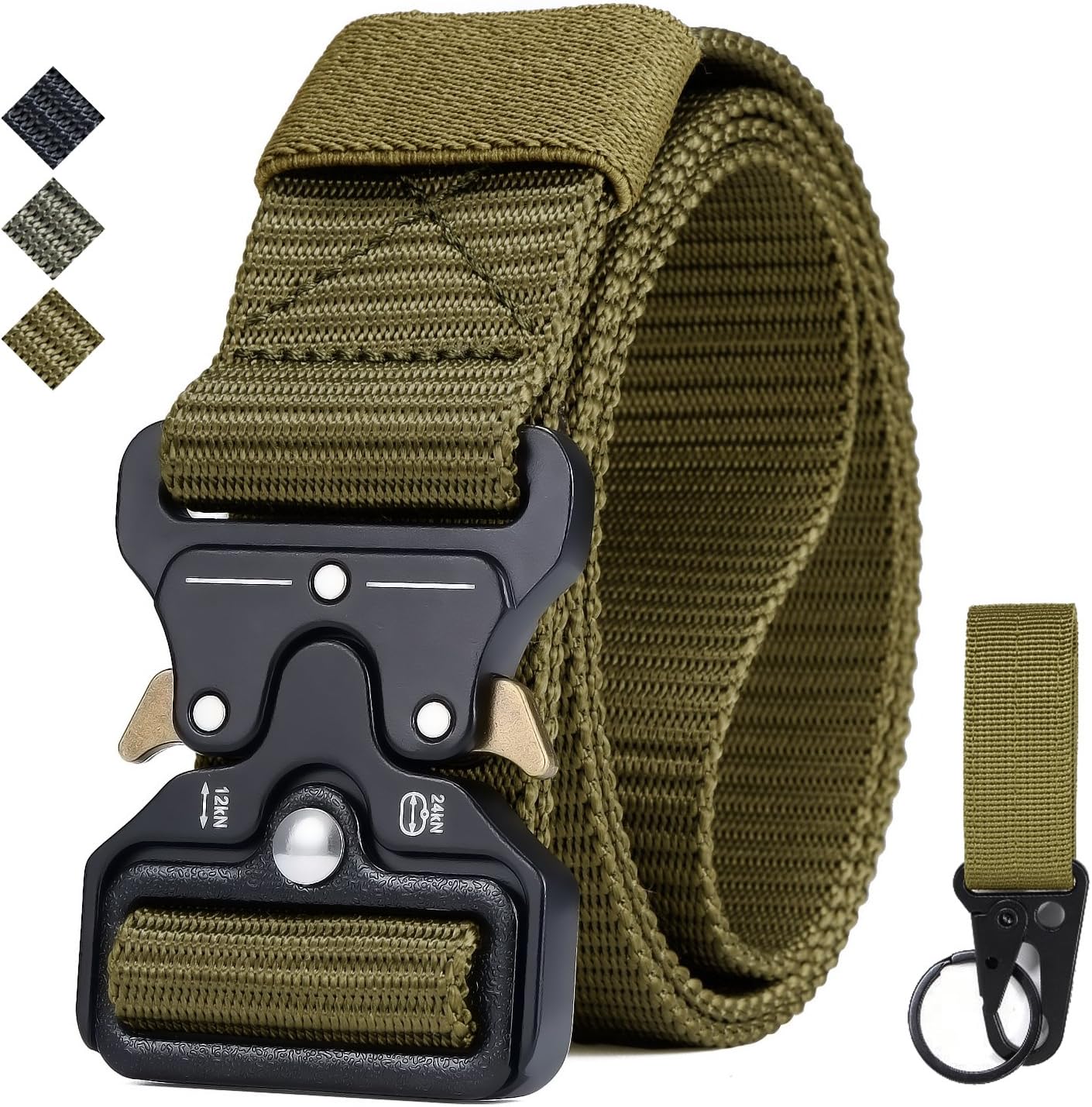 IWIVI 1.5 Inch Tactical Duty Belt Nylon Military Style Belt with Quick-Release Metal Buckle for EDC Molle Equipment (Coyote Brown)