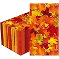 100 PCS Fall Leaves Paper Napkins Thanksgiving Disposable Guest Napkins 3-ply Maple Leaf Paper Hand Towels Harvest Decorative Dinner Napkin for Thanksgiving Autumn Wedding Birthday Party Supplies