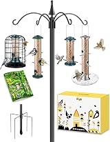 iBorn Bird Feeder Hanging Station 87Inch Heavy Duty Pole with 4 Hooks view 9