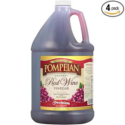 Amazon Com Pompeian Gourmet Red Wine Vinegar Perfect For Salad Dressings Marinades Sauces Naturally Gluten Free 128 Fl Oz Pack Of 4 Grocery Gourmet Food