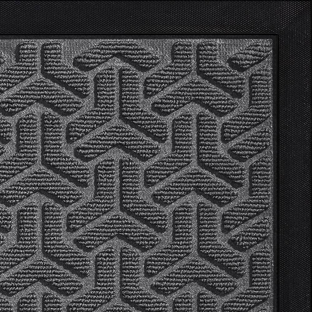 DEXI Door Mat Front Indoor Outdoor Doormat, Heavy Duty Rubber Outside Floor Rug for Entryway Patio Waterproof Low-Profile (35"x59", Geometric Grey)