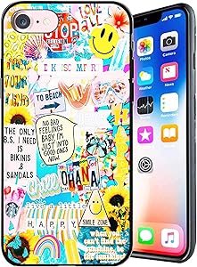 Designed for iPhone 7/8/SE 2020 Case Stickers Smiling Face Design Anti-Scratch Shockproof Case Unfading Coloring Premium TPU Slim Fit Soft Cover Compatible with iPhone 7/8/SE 2020 4.7 inch (Stickers)