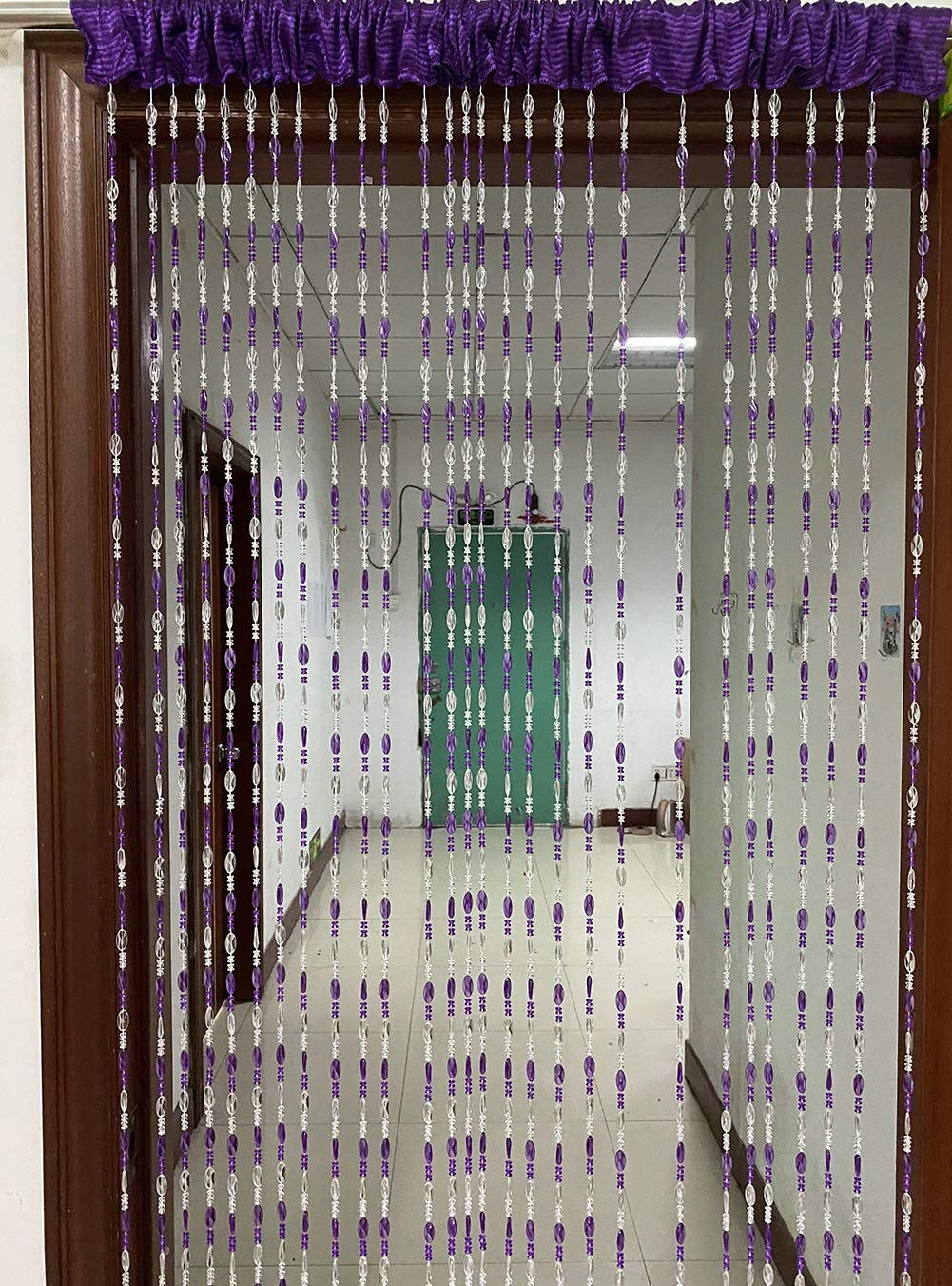 ZiDeTang Acrylic Beaded Door Curtain Décor Tassel Room Divider Curtain for Doorway (Purple, 100cm by 195cm)