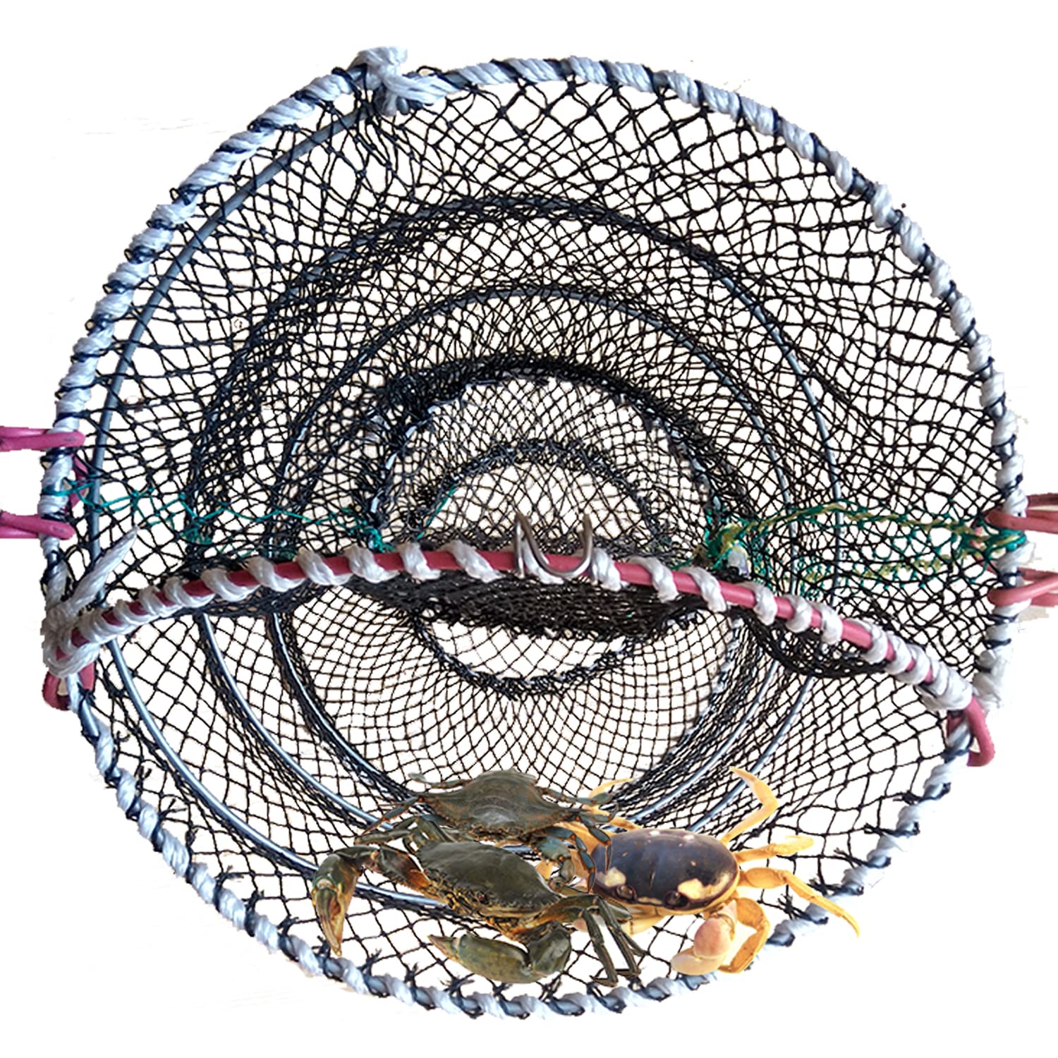 Crab Trap Fishing Net Shrimp Basket Bait Traps Fishing Accessories Line Lobster Cage Bait Case Portable Folded