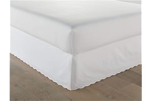 Stone Cottage - Queen Bedskirt, Cotton Tailored Bedskirt with Split Corners, Oeko-Tex Certified (Solid White)