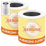 AIRROMI A2001 HEPA Air Purifier Replacement Filter: Original 3-in-1 Filter, Removes 99.97% of 0.3 Micron Particles, Yellow Activated Carbon Filter - Pets & Allergen Specific 2 Pack