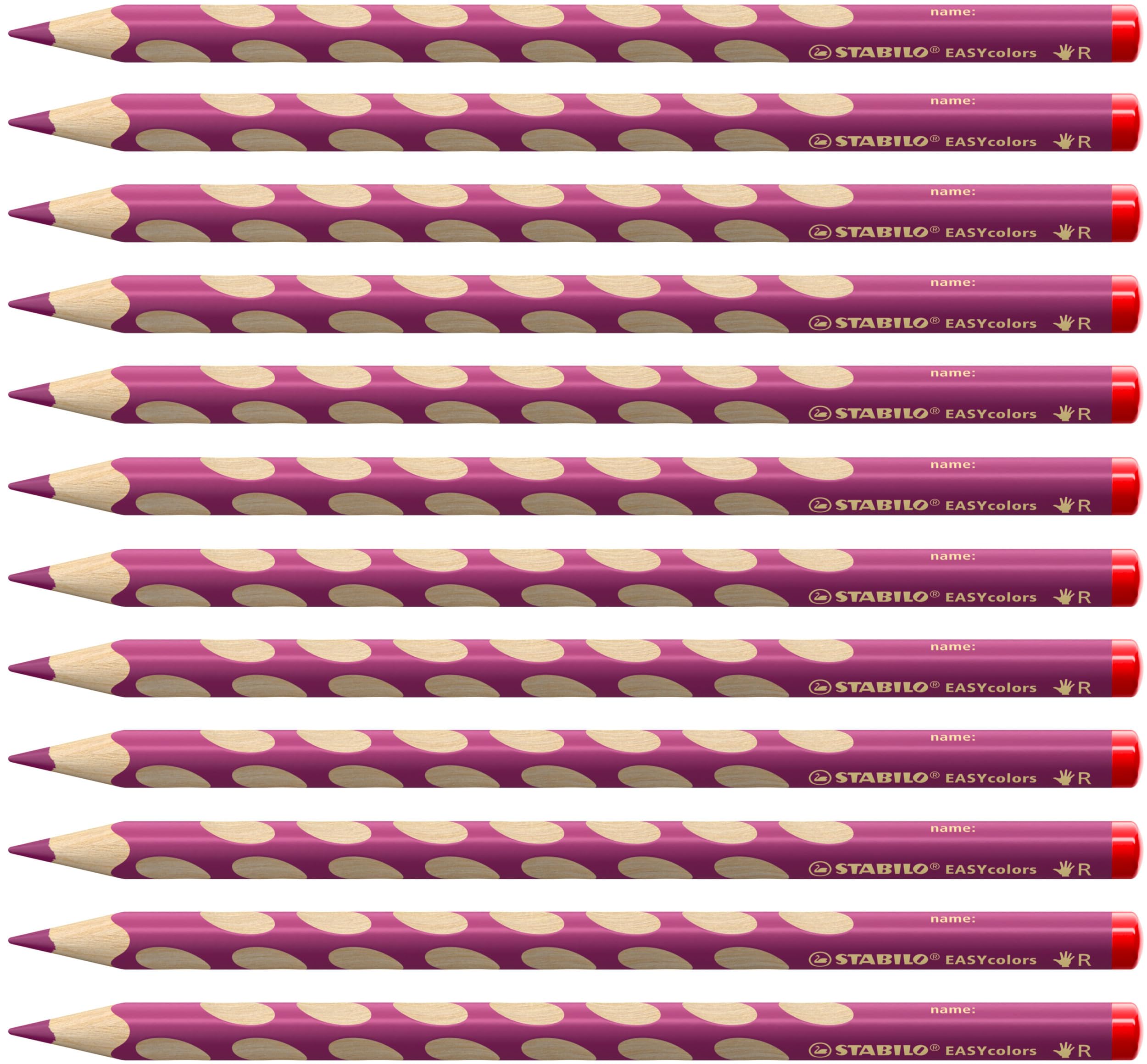 STABILO Ergonomic Colouring Pencil EASYcolors - Right-Handed - Pack of 12 - Purple