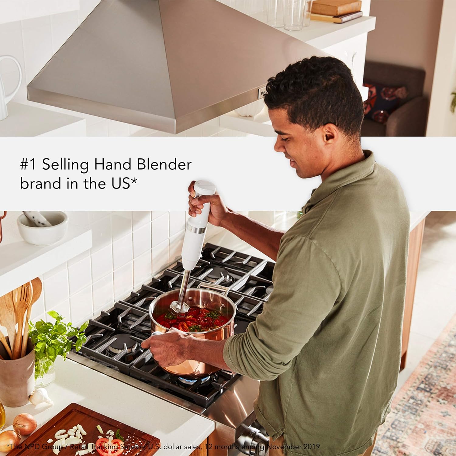 KitchenAid KHBBV53WH Cordless Hand Blender, 8 inch, White: Kitchen & Dining