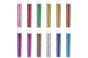 PATIKIL Holographic Fine Glitter Set, 12 Jars 84g/2.96oz Resin Sparkle Glitter Powder Bulk for Art Crafts Scrapbooking Body N