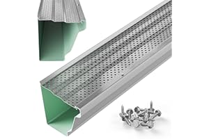 Waterlock 5" Gutter Guards Leaf Protection, Domestic Aluminum Gutter Covers 5 Inch (100 Feet, Mill Finish)