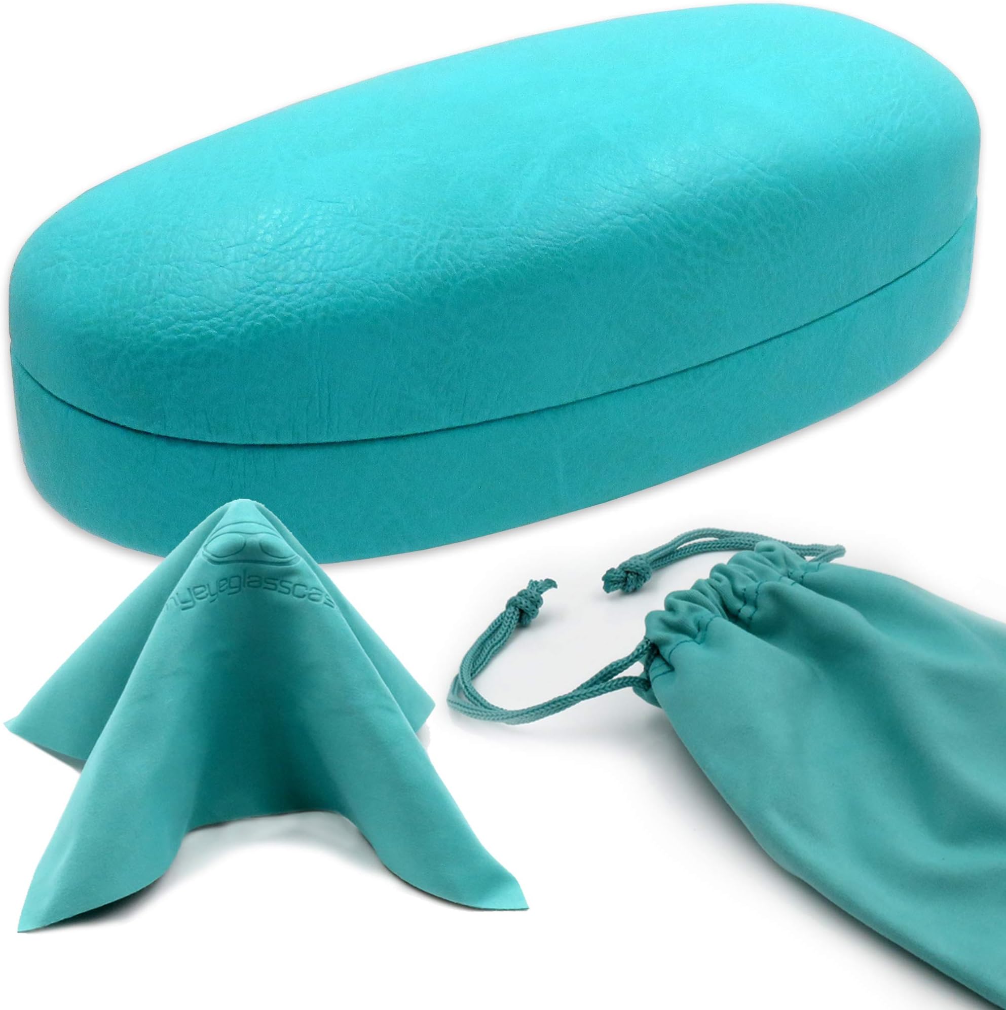 MyEyeglassCase Hard Sunglasses Cases for Large to oversized frames with cleaning cloth