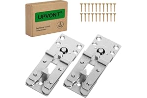 UPVONT Sectional Couch Connectors, Thickened Interlocking Alligator Couch Connectors to Make Sectional Stay (2 Pack+20 Screws)