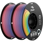 Creality PLA+ 3D Printer Filament, Rainbow, 2-Pack, 2KG Total | Upgraded PLA+ Filament 1.75mm, Tougher &amp; Stronger, Neatly Wound, +/-0.02mm Accuracy, Compatible with Most FDM 3D Printers