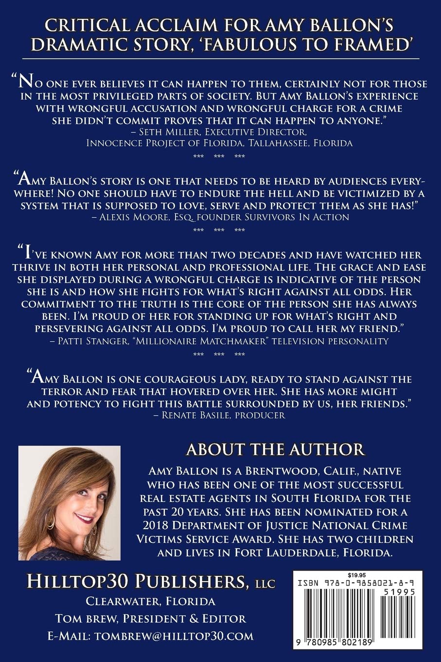 Fabulous To Framed Wrongfully Accused Of A Felony This Is The True Story Of A Woman Who Fought For Her Innocence And The Innocence Of Others Ballon Amy Brew Tom 9780985802189