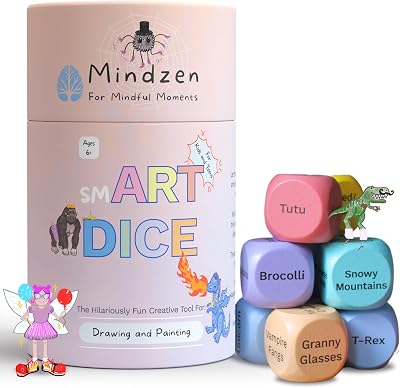 MINDZEN smART DICE Drawing & Painting Game 9 Dice Kids Teens Kit