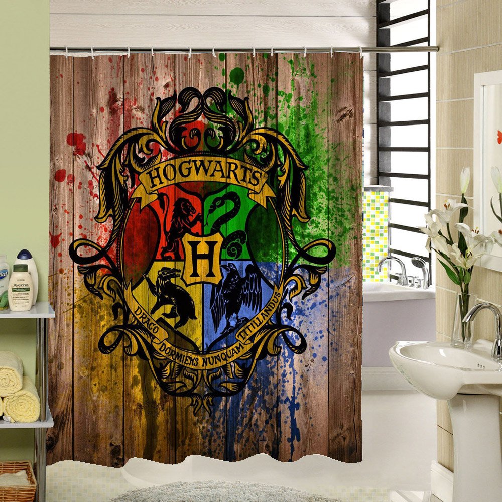 Generic Y552 180x180cm Polyester Shower Curtain Old Bronze Wooden