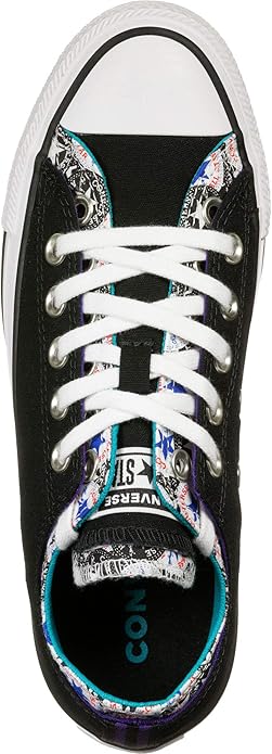 converse white & black double upper leopard trainers