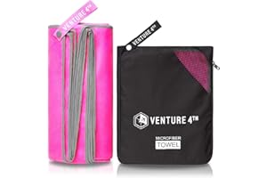 VENTURE 4TH Quick Dry Travel Towel - Fast Drying Ultra Soft Microfiber Towels - Essential for Camping, Backpacking, Yoga, Swimming, Gym, Sports and Beach - 3 Compact Sizes