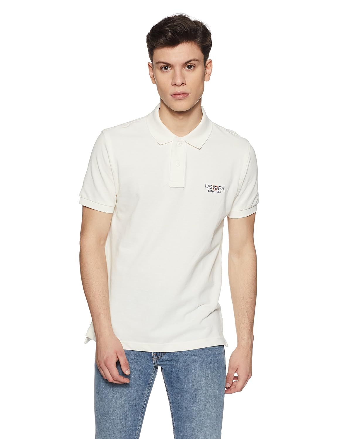 u.s. polo assn. men's solid regular fit cotton polo