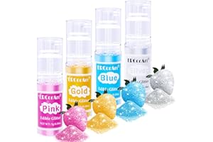 ERCORART Edible Glitter Spray - 4 Color Edible Glitter for Drinks, Food Grade Edible Luster Dust, Cake Decorating Shimmering Glitter, Metallic Powder Glitter for Baking, Chocolate, Candy, Icing - 5g Each