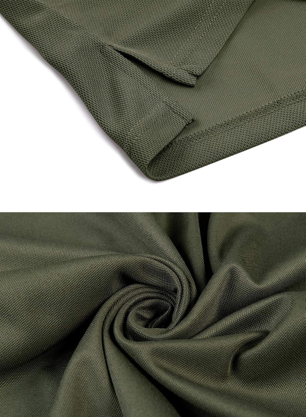 BIYLACLESEN Men's Jersey Golf Polo Shirts Outdoor Pique Performance Tactical Military Long Sleeve Shirts: Clothing