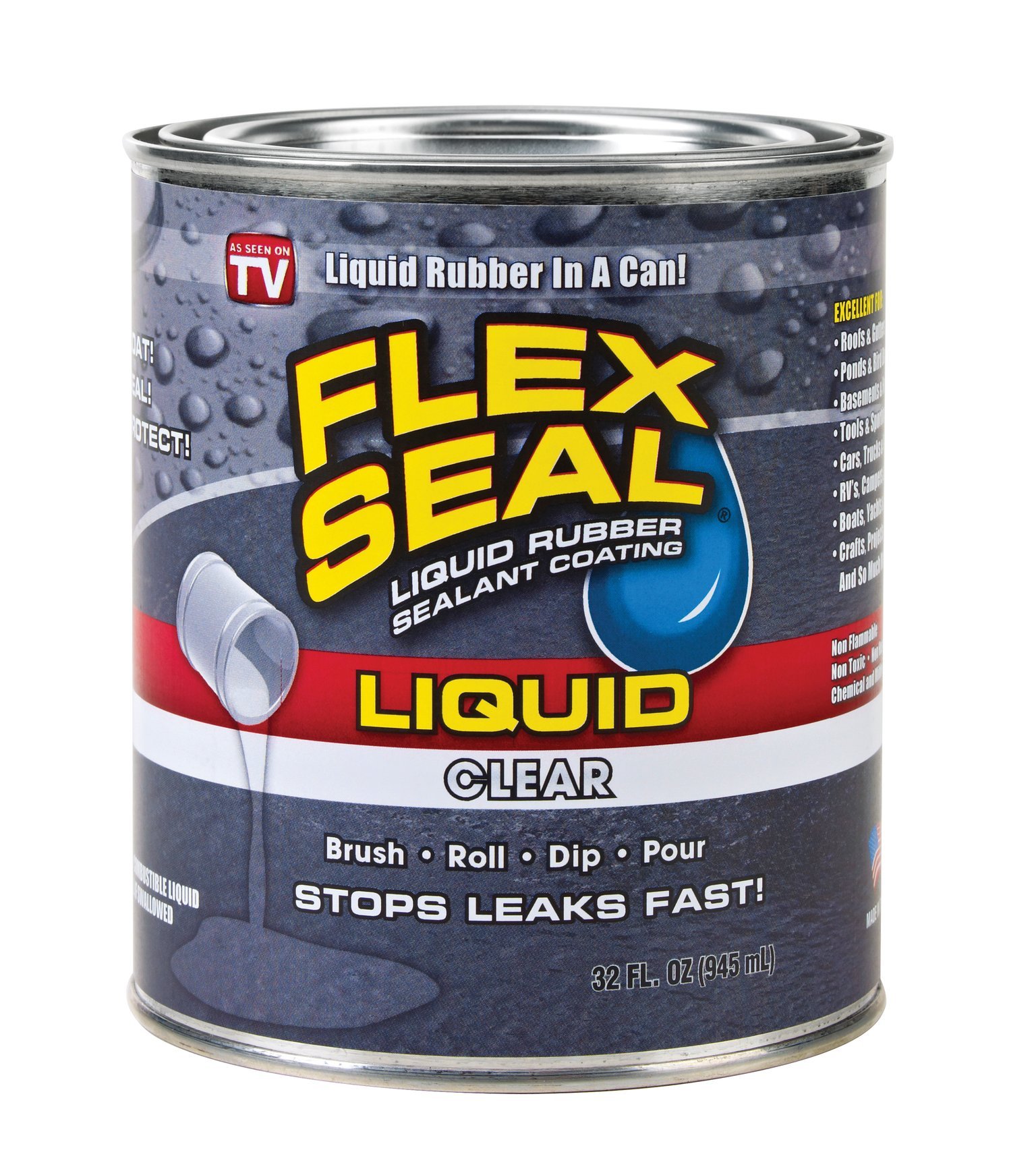 Flex Seal Liquid Rubber in a Can, 32oz, Clear eBay
