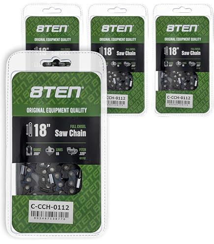 Amazon.com: 8TEN Full Chisel Chainsaw Chain 18 Inch .050 .325 68DL