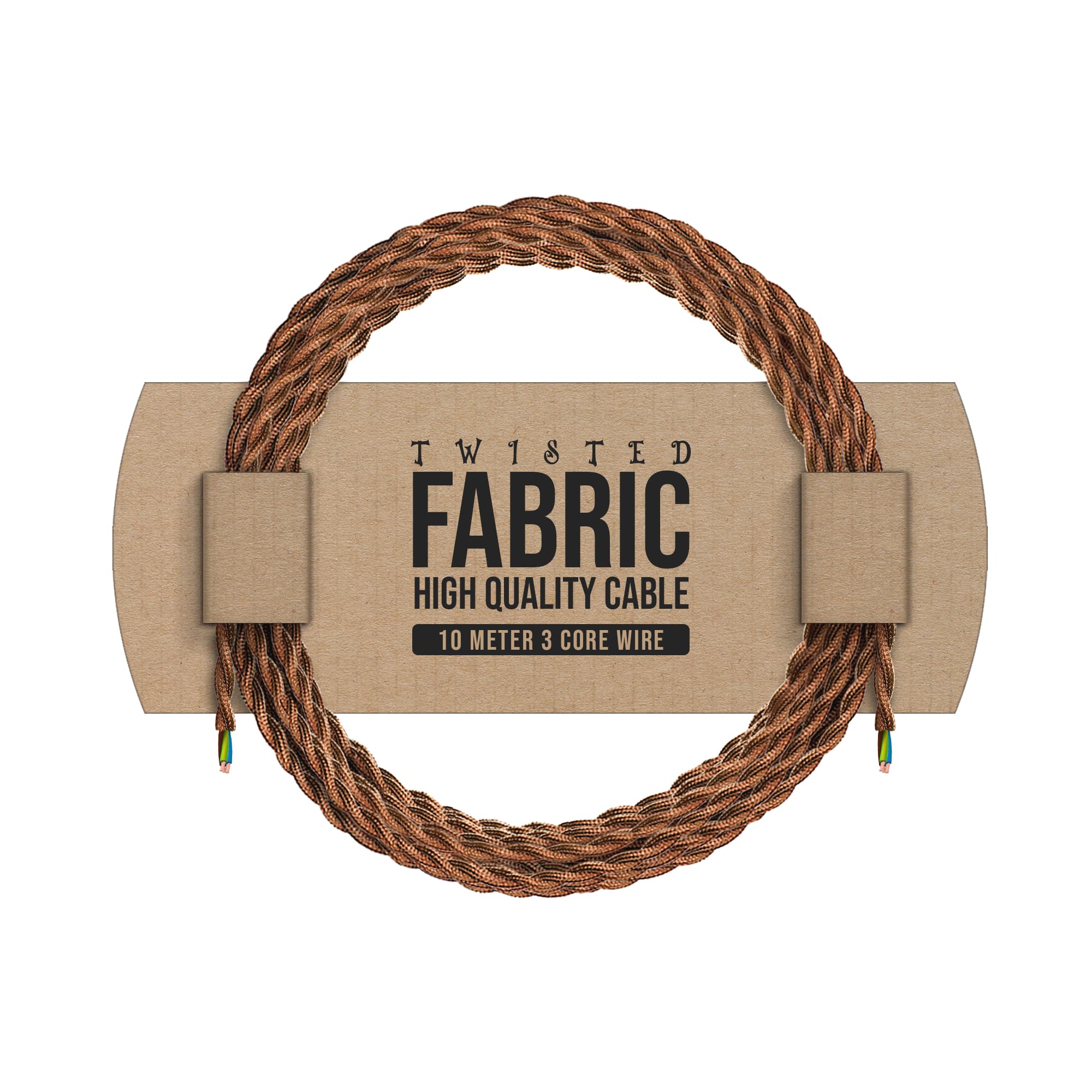 LEDSone 5 Meter Vintage 3 Core Twisted Electric Cable Fabric Covered Wire Italian Braided 0.75 mm Electrical Cable Flexible Wire for Lighting Other Appliances
