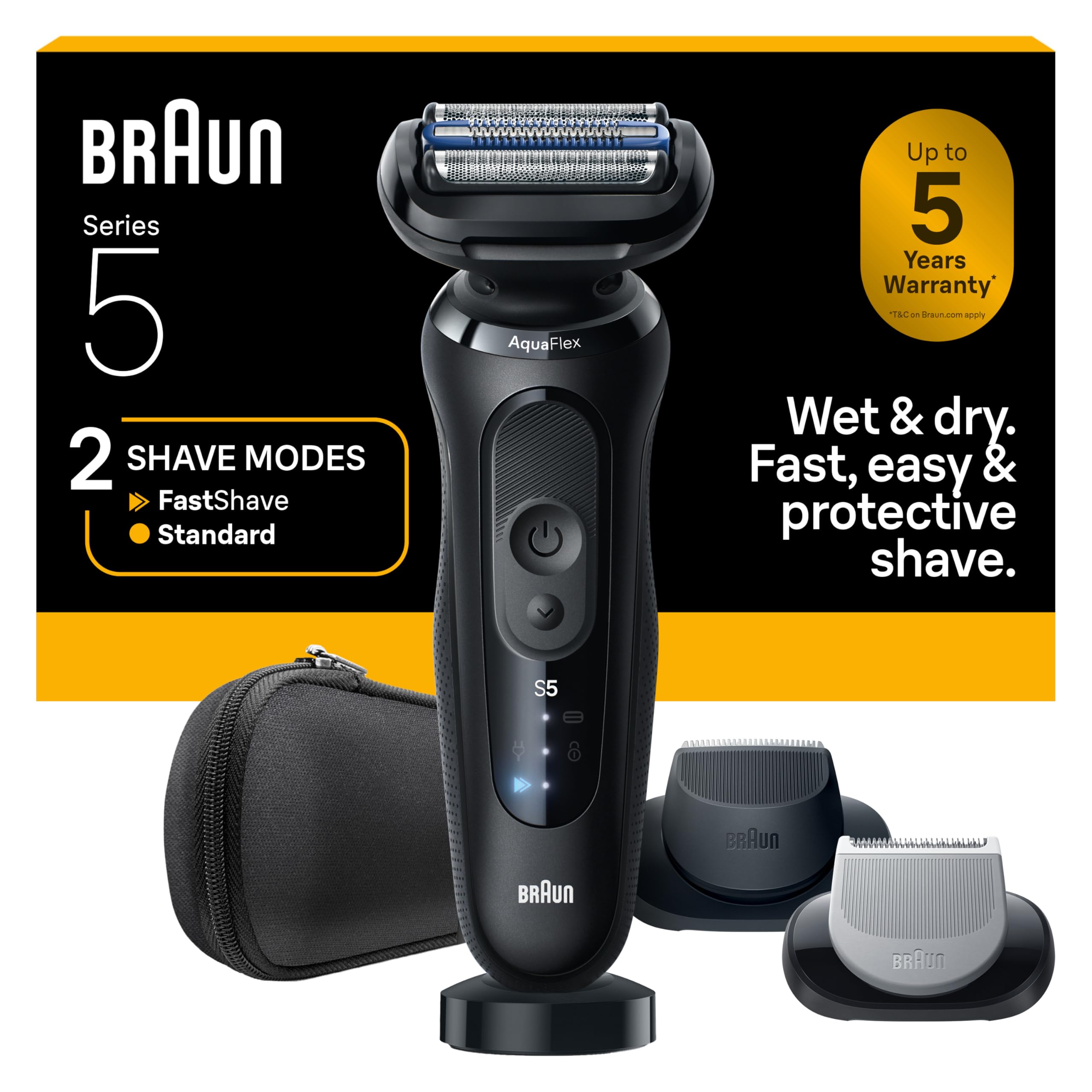 Photo 1 of Braun Electric Razor for Men Series 5, Beard Shaver, Electric Shaver with Body Groomer and Travel Case, S5 5155cs