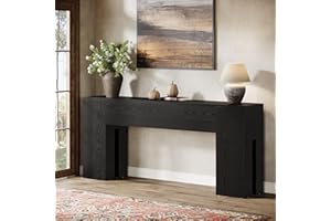 Tribesigns 71-Inch Long Console Table for Entryway, Farmhouse Sofa Console Behind Couch, Entry Table for Hallway, Foyer, Living Room, Black