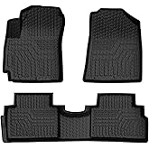 Mixsuper Floor Mats for Kia Soul 2020-2025 2026, Custom Fit TPE All-Weather Floor Liners, Waterproof Anti-Slip Heavy Duty Mats, 1st and 2nd Row Accessories Set Black