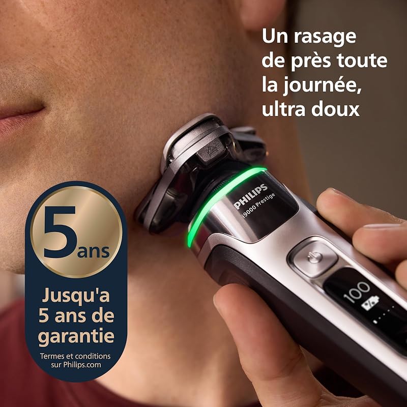Rasoir i9000 Prestige, rasoir électrique sec et humide, avec technologie Skin IQ, système Triple Lift & Cut, lames rotatives 360 Dual SteelPrecision, modèle XP9205/30